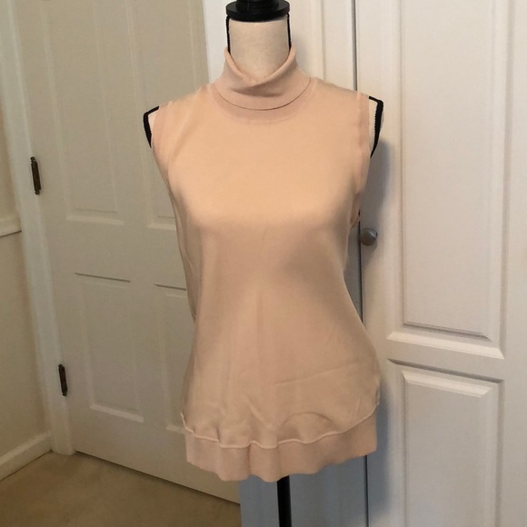Theory Tops Theory Blush Silk Sleeveless Turtleneck Poshmark